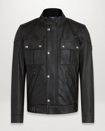 Veste Cuir Belstaff Homme Gangster Noir France HJ2834761